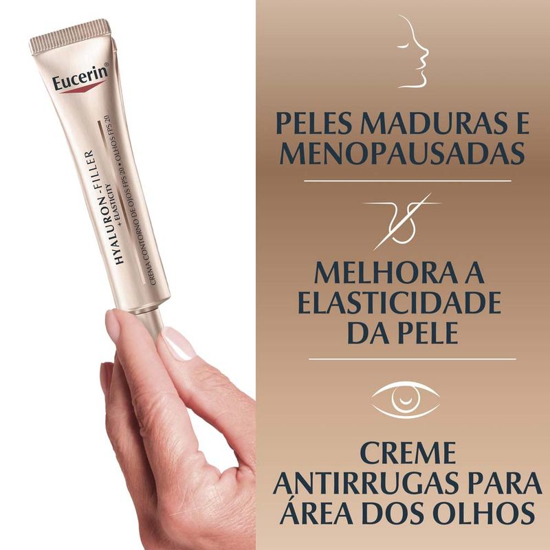 EUCERIN Creme de Olhos Anti-Idade Firmador Hyaluron-Filler + Elasticity FPS20 15ml